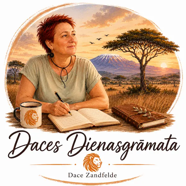 Daces Dienasgrāmatas ilustrācija, kas ievada stāstu par drosmi, Portugāles kapelu un Tanzāniju.