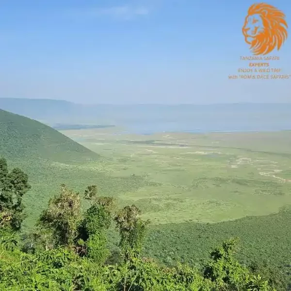 Panoramic view of Ngorongoro Crater in Tanzania