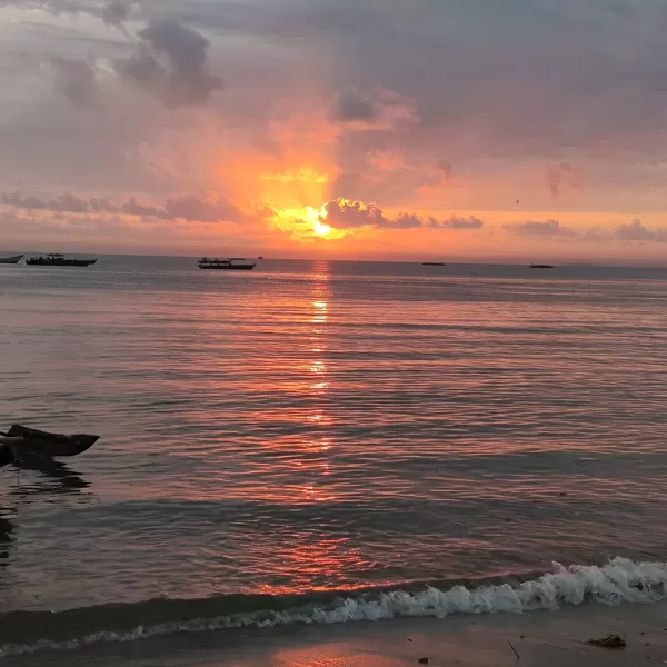 Sunrise over the Indian Ocean on the Tanzania coast